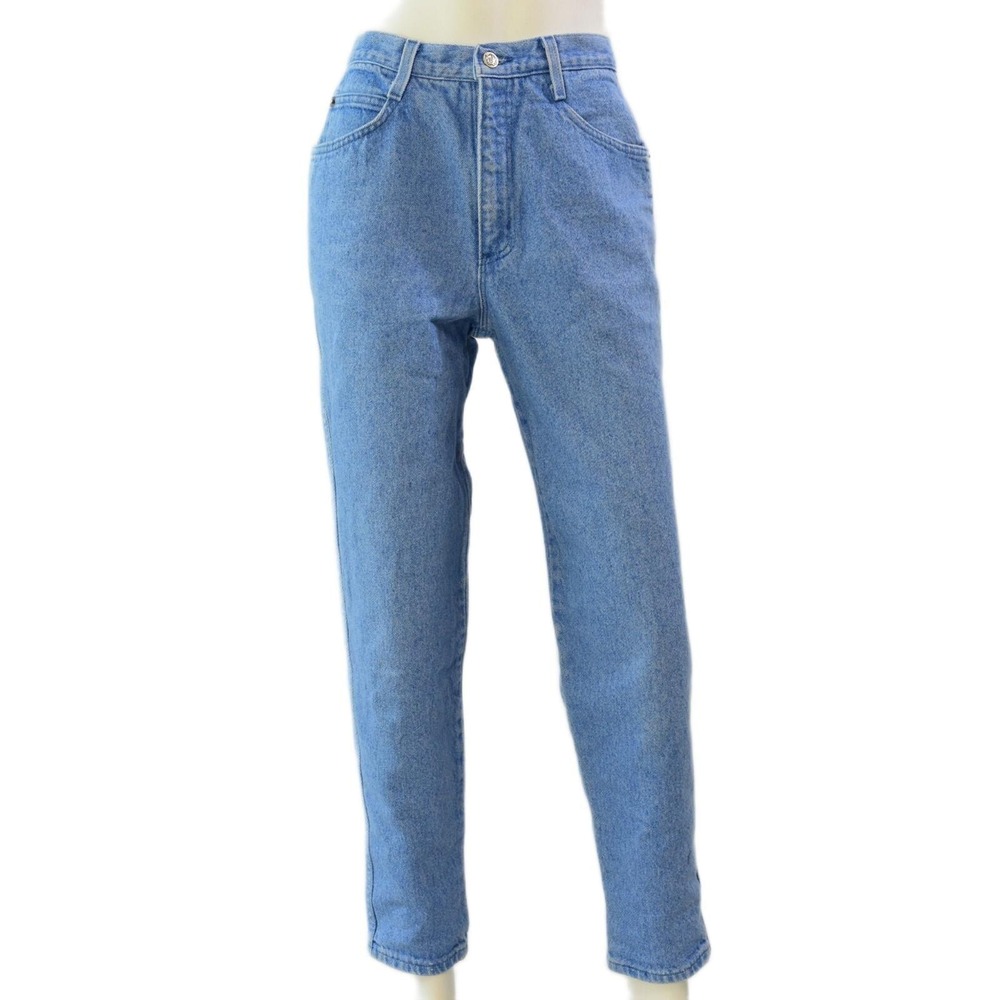 90s Vintage Jaclyn Smith High-Waist Tapered Leg Jeans Womens 4 Relaxed Fit Acid